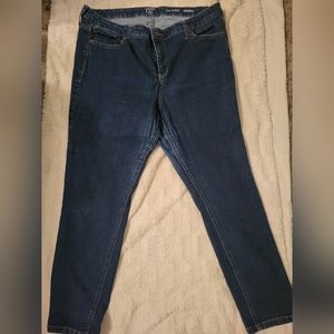 Crown and Ivy dark denim skinny jeans.